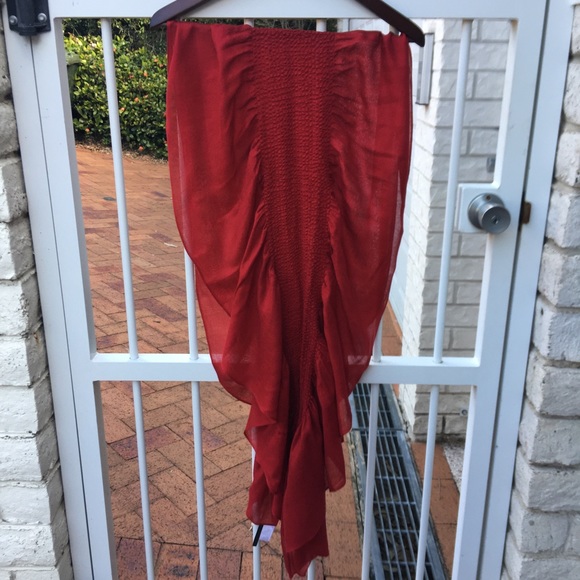 Portmans Deep Red Acrylic Scarf NWOT - Picture 2 of 15